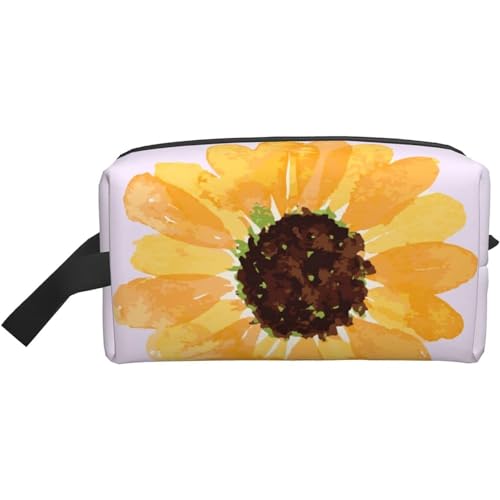 Make-up-Tasche, Sonnenblumen-Reise-Reißverschluss, wasserdichte Clutch, Toilettenartikel-Aufbewahrung, Kosmetiktasche für Mädchen und Frauen von Fittg