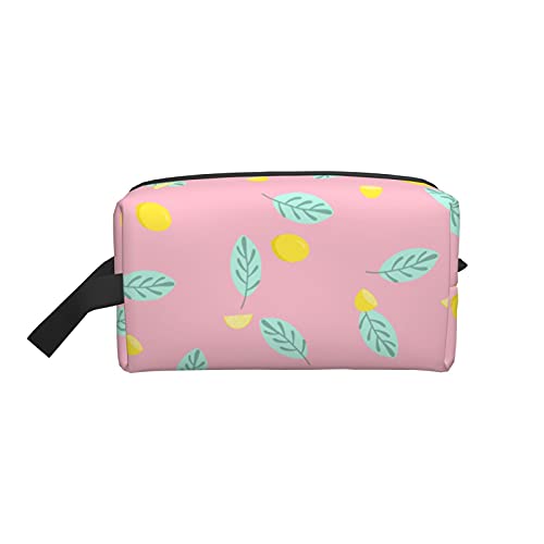 Make-up-Tasche, Zitronenblätter, Reise-Reißverschluss, wasserdichte Clutch, Aufbewahrung von Toilettenartikeln, Kosmetiktasche für Mädchen und Frauen von Fittg