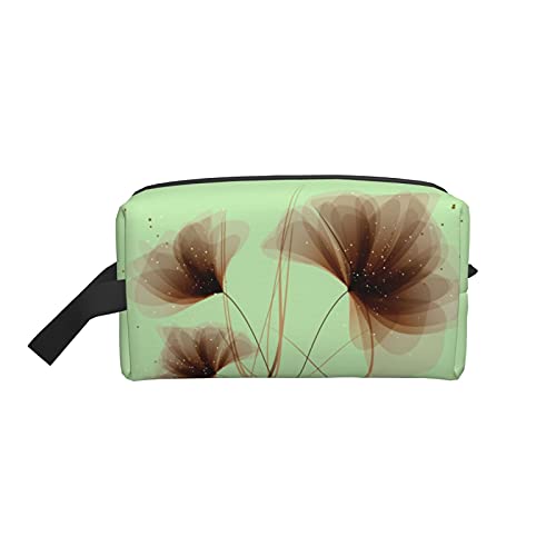 Make-up-Tasche, goldene Glitzer-Blumen, Reise-Reißverschluss, wasserdichte Clutch, Aufbewahrung von Toilettenartikeln, Kosmetiktasche für Mädchen und Frauen von Fittg