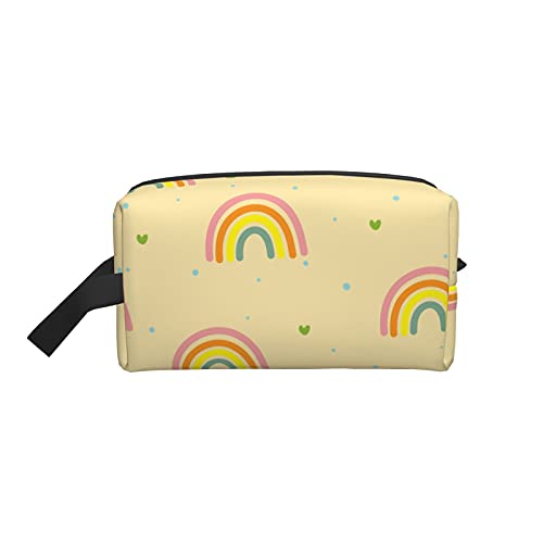 Make-up-Tasche, niedlicher Cartoon-Regenbogen, Reise-Reißverschluss, wasserdichte Clutch, Aufbewahrung von Toilettenartikeln, Kosmetiktasche für Mädchen und Frauen von Fittg