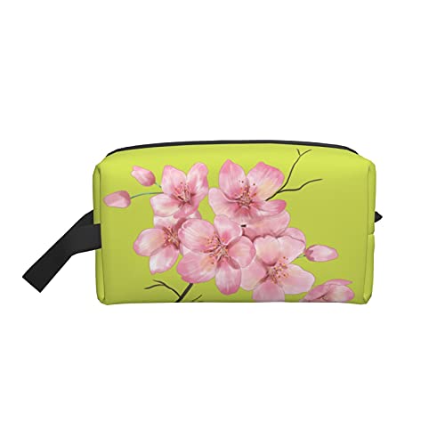 Make-up-Tasche, rosa Blumenknochen, Kirschbaum, Reise-Reißverschluss, wasserdichte Clutch, Aufbewahrung von Toilettenartikeln, Kosmetiktasche für Mädchen und Frauen von Fittg