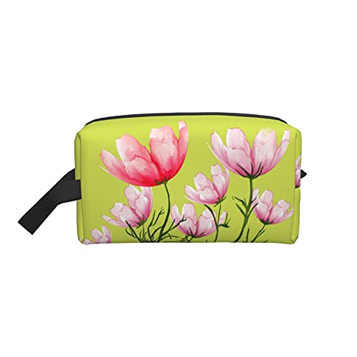 Make-up-Tasche, rosa Sangger-Blumen-Reise-Reißverschluss, wasserdichte Clutch, Toilettenartikel-Aufbewahrung, Kosmetiktasche für Mädchen und Frauen von Fittg