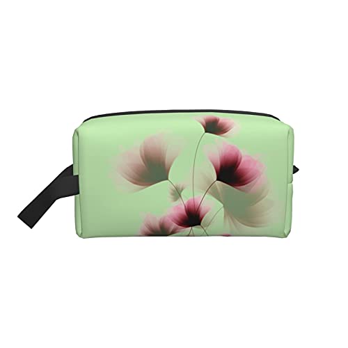 Make-up-Tasche, rote Glitzer-Blumen, Reise-Reißverschluss, wasserdichte Clutch, Aufbewahrung von Toilettenartikeln, Kosmetiktasche für Mädchen und Frauen von Fittg