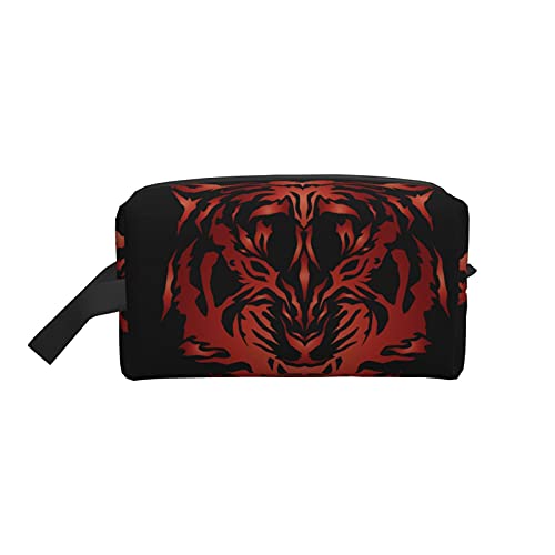 Make-up-Tasche, roter Tiger, Reise-Reißverschluss, wasserdichte Clutch, Aufbewahrung von Toilettenartikeln, Kosmetiktasche für Mädchen und Frauen von Fittg