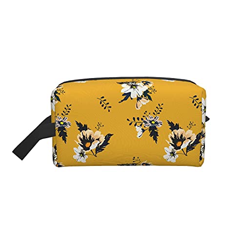 Make-up-Tasche mit Blumenmuster, Reise-Reißverschluss, wasserdichte Clutch, Aufbewahrung von Toilettenartikeln, Kosmetiktasche für Mädchen und Frauen von Fittg