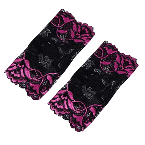 Frauen Kurze Spitzenhandschuhe Sonnencreme Fingerlose Handgelenkhandschuhe 1920er Blumenhandschuhe Für Opernabend Hochzeit Tea Party Prom Cosplay von Fituenly