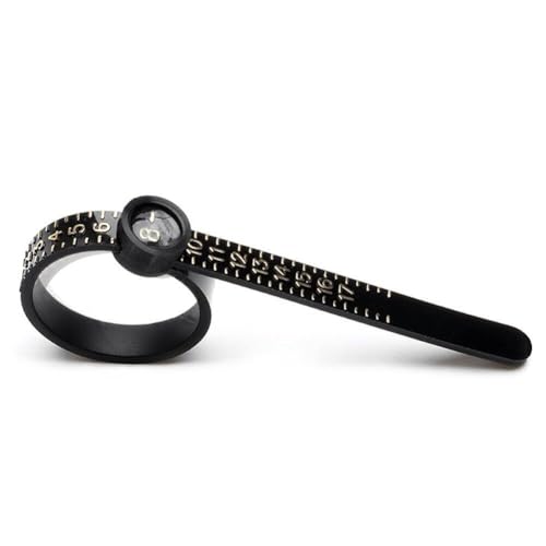 Ring Sizer Us, 1-17 Ringmesswerkzeug Mit Ringgröße Guide-Diagramm Für Männer Männer (schwarz) von Fituenly