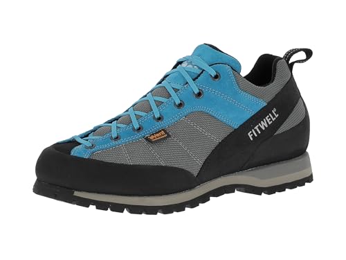 Fitwell Big Wall Creek EV wasserdichte und leichte Zustiegsschuhe Herren mit Event Membrane und Vibramsohle | Wanderschuhe | Klettersteigschuhe | Made in Italy Sky Blue EU 43 von Fitwell
