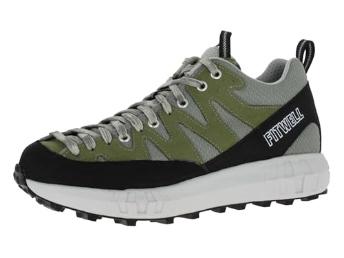 Fitwell Freizeitschuhe Spin-X atmungsaktive und leichte Herren Sneaker mit super Dämpfung und griffiger Laufsohle | Made in Italy Birch EU 42,5 von Fitwell