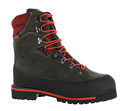 Fitwell Woodmaster Evo Forststiefel mit Schnittschutzstiefel Klasse 3, wasserdicht und bedingt steigeisenfest EU 43 von Fitwell