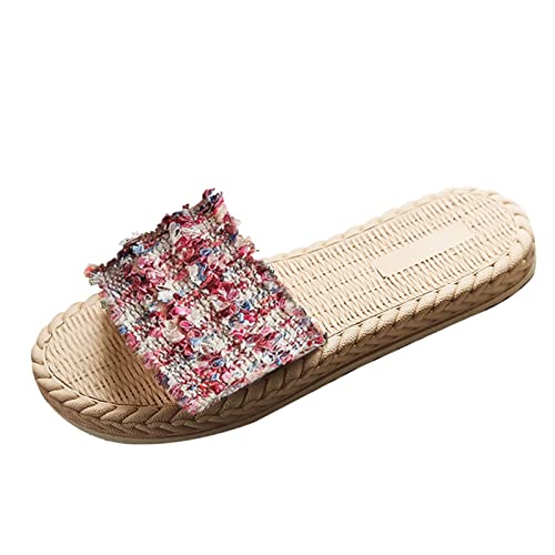 Badelatschen Damen 39 Rutschfest Plateau Keilsandalen Damen Badeschuhe Herren Damen Badeschuhe Damen Flip Flops Damen Glitzer Mit Absatz Badeschlappen Damen Flipflop 35 MäDchen (Pink, 38) von Fitzac