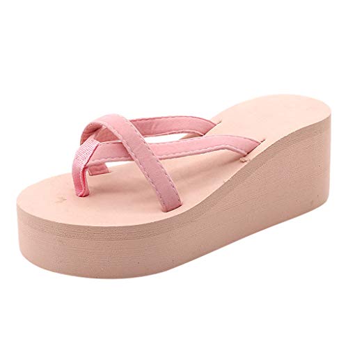 Hausschuhe Damen 38 Flache Sandalen Damen Zehentrenner Sandalen Damenmode Outdoor Sandalen Damen Flipflop 35 MäDchen Badeschuhe Strand Sandalen Damen Hausschuhe Damen Pantoletten (Pink, 43) von Fitzac