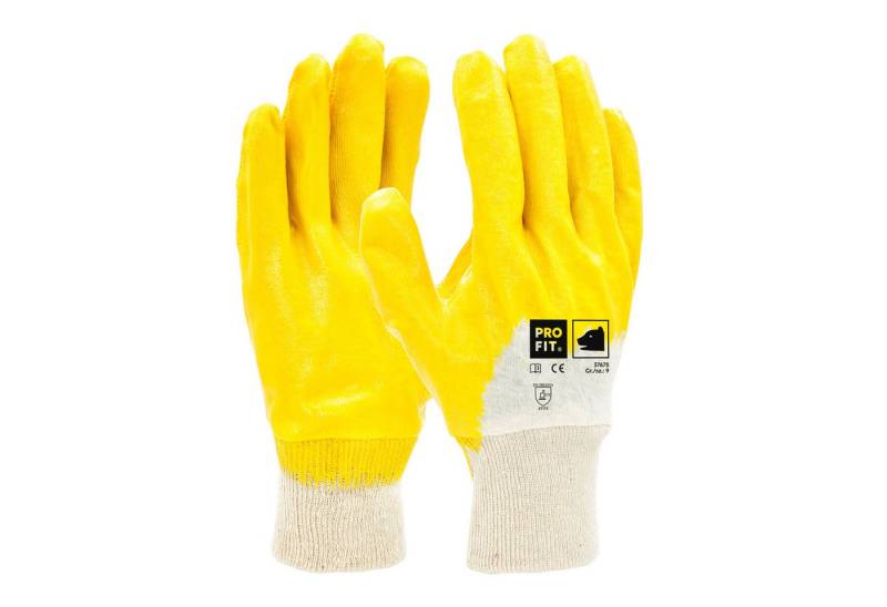 Fitzner Arbeitshandschuhe Nitril-Arbeitshandschuh LITE, Gartenhandschuh 3/4 gelb getaucht von Fitzner