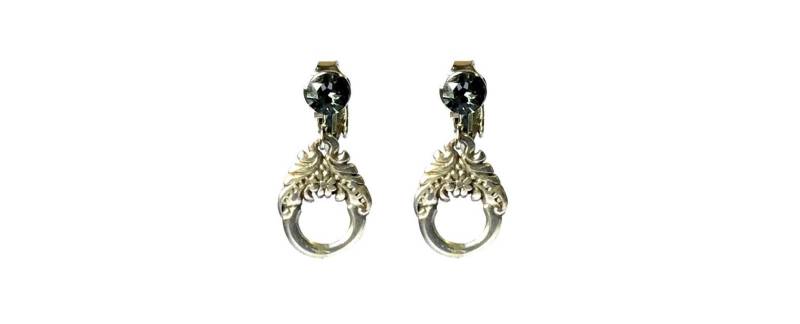1 Paar Fiva Ohrclips Glas-Kristall Black Diamond Mit Silber Ornament in Tropfenform 1 Paar Fiva Ohrclips Glas-Kristall Black Diamond Mit Silber Ornament in Tropfenform von FivaJewelryDE