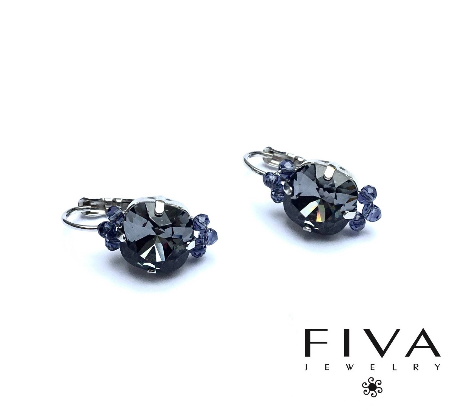 Fiva Basic Ohrringe Blau-Grau, 1 Paar von FivaJewelryDE