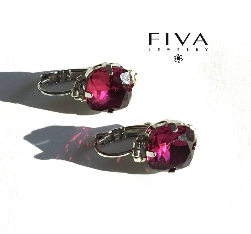 Fiva Basic Ohrringe Fuchsia Silber Fiva Basic Ohrringe Fuchsia Silber von FivaJewelryDE