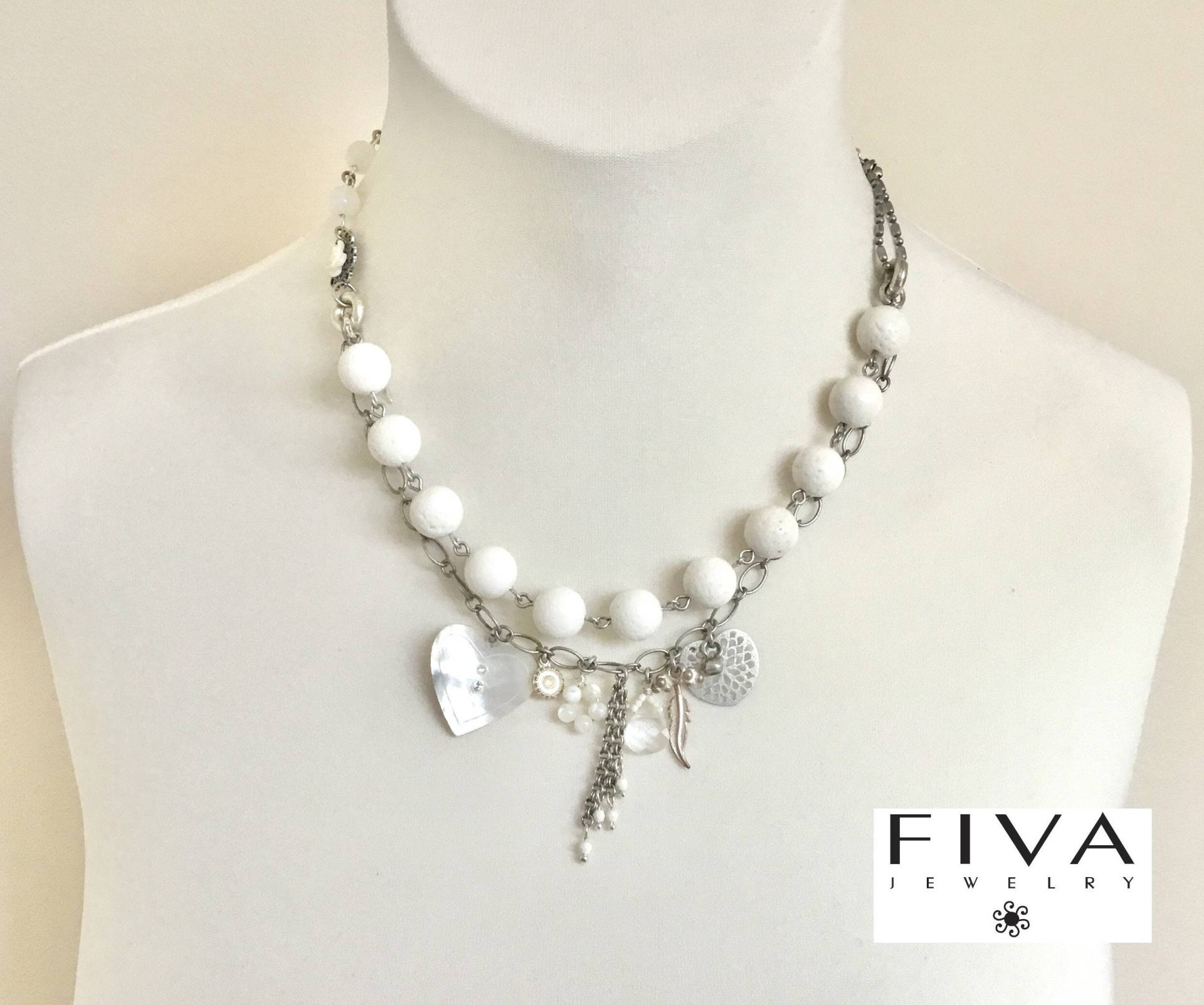Fiva Halskette Weisser Meerschaum von FivaJewelryDE