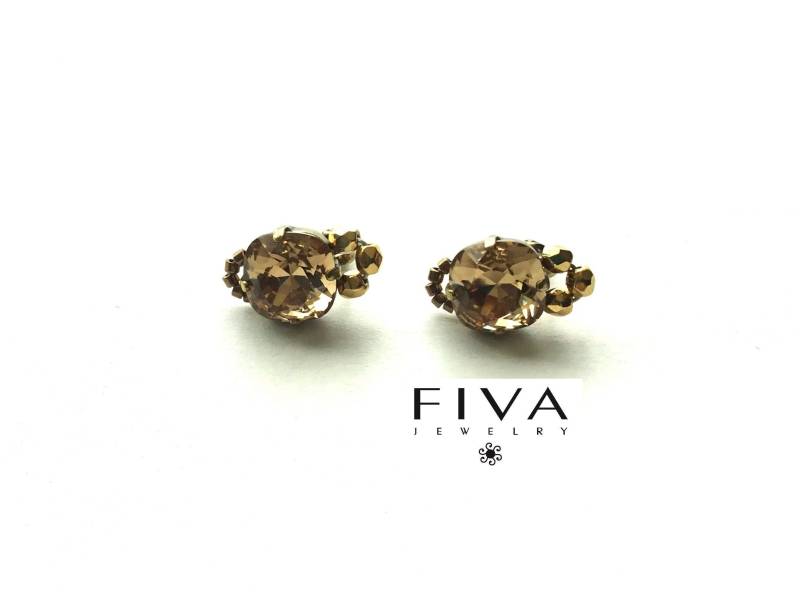 Fiva Ohrclips Swarovski Topas Braun Gold Fiva Ohrclips Swarovski Topas Braun Gold von FivaJewelryDE