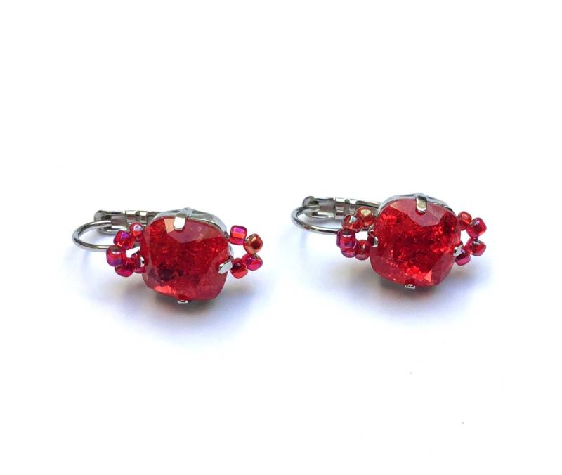 Fiva Ohrringe Rot Silber Fiva Ohrringe Rot Silber von FivaJewelryDE
