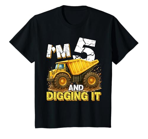 I'm 5 and Digging It 5rd Birthday Boy Baubagger T-Shirt I'm 5 and Digging It 5rd Birthday Boy Baubagger T-Shirt von Five 5yr 5rd Birthday Construction 5 Years Old