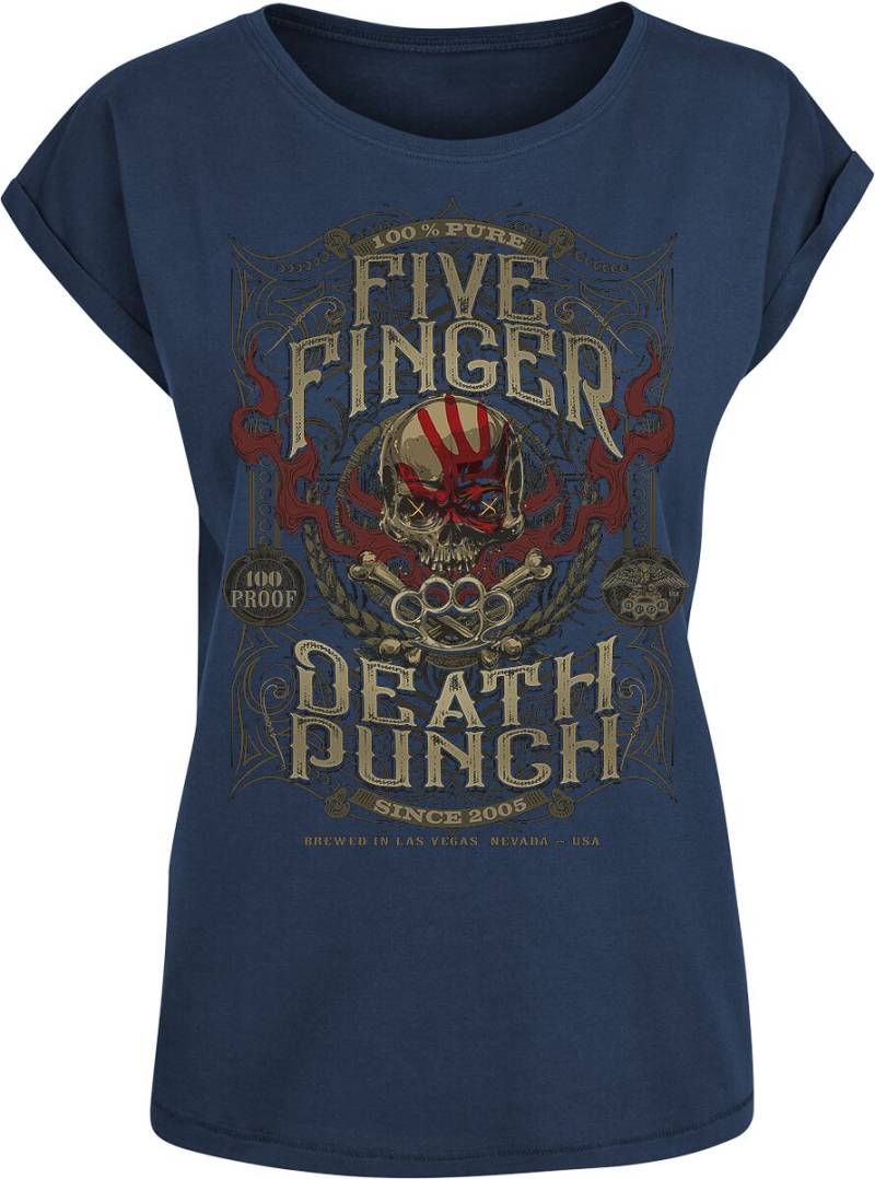 Five Finger Death Punch 100 Proof T-Shirt navy in M von Five Finger Death Punch