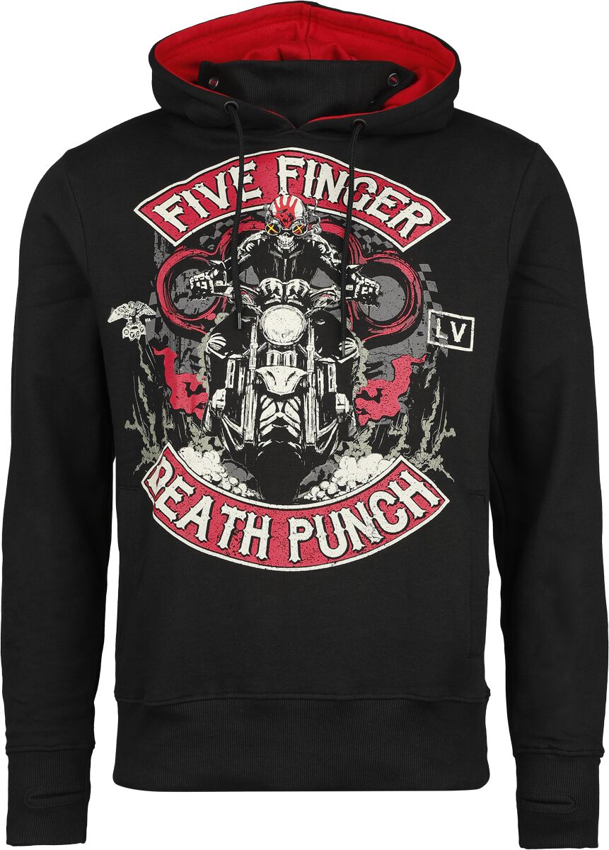 Five Finger Death Punch Biker Badge Kapuzenpullover schwarz in M von Five Finger Death Punch