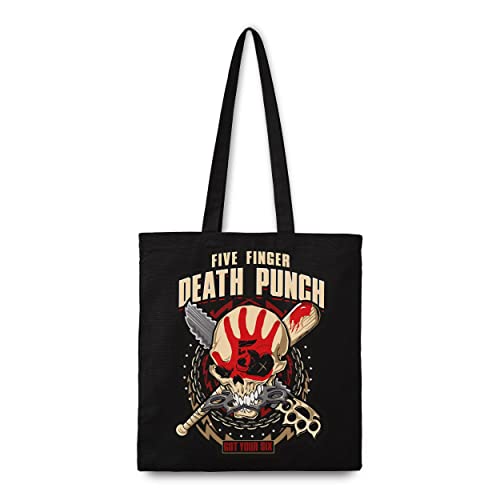Five Finger Death Punch Rocksax - Got Your Six Unisex Umhängetasche mehrfarbig, mehrfarbig, one size, Heavyweight Canvas Shooper Made from Fairtrade recycled material von Five Finger Death Punch