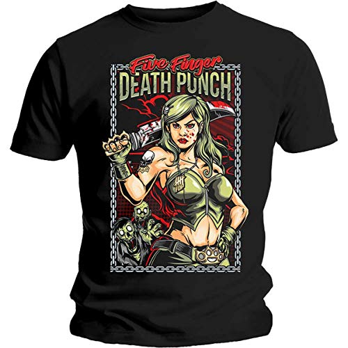 Five Finger Death Punch Herren Assassin T-Shirt, Schwarz (Black Black), Medium von Five Finger Death Punch