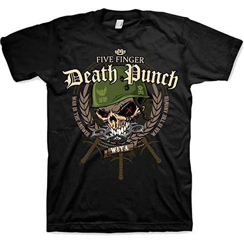 Five Finger Death Punch Herren Head T-Shirt, Schwarz (Black Black), X-Large von Five Finger Death Punch