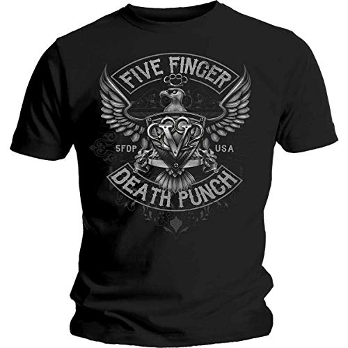 Five Finger Death Punch Herren Howe Eagle Crest T-Shirt, Schwarz (Black Black), Large von Five Finger Death Punch