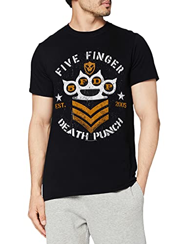 Five Finger Death Punch Herren Chevron T-Shirt, schwarz, S von Five Finger Death Punch