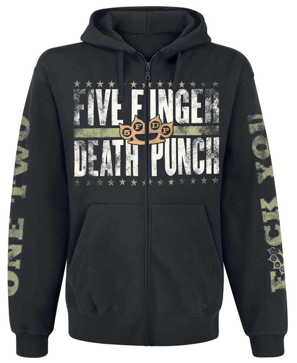 Five Finger Death Punch Kapuzenjacke - Locked & Loaded - M bis 3XL - für Männer - Größe 3XL - schwarz  - EMP exklusives Merchandise! von Five Finger Death Punch