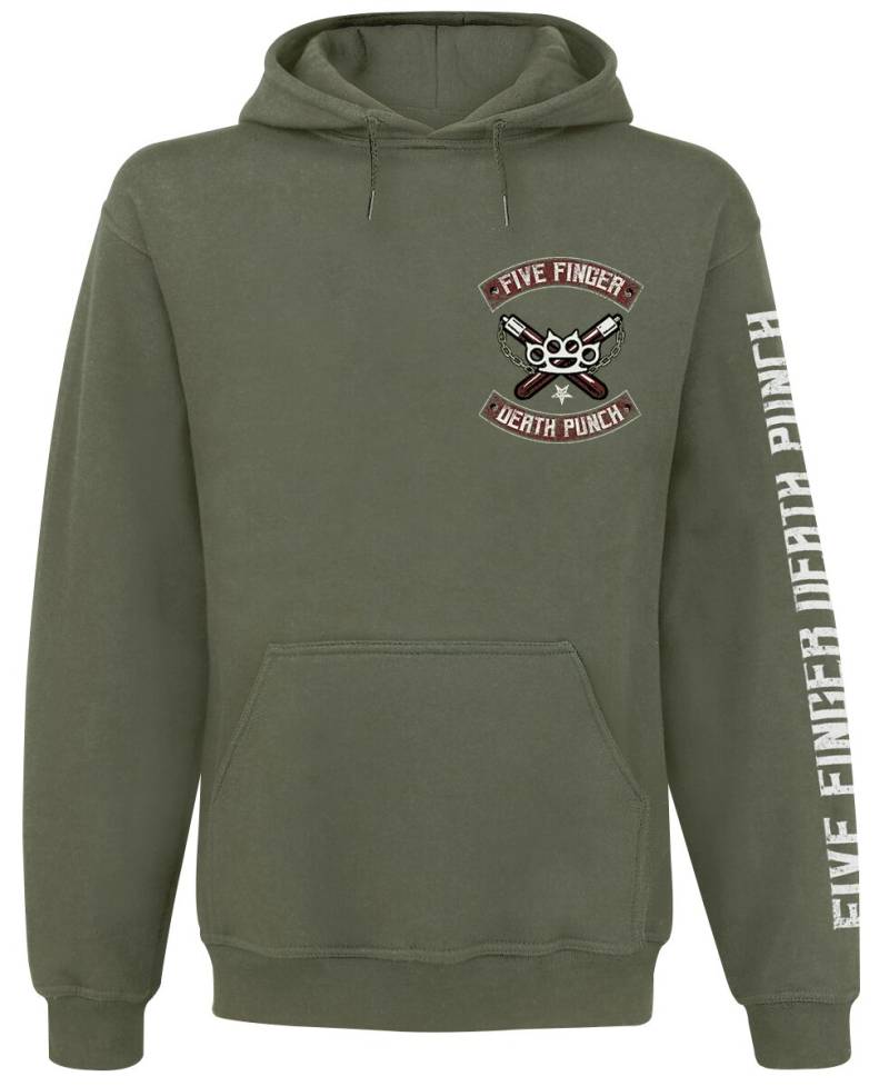 Five Finger Death Punch Kapuzenpullover - Bruce Knucklehead - S bis XXL - für Männer - Größe XL - oliv  - Lizenziertes Merchandise! von Five Finger Death Punch