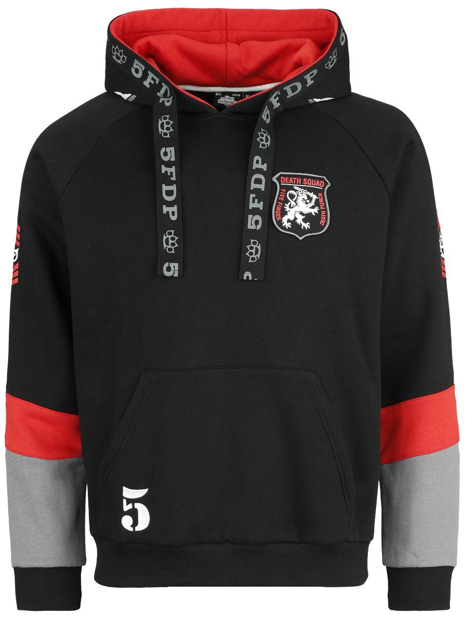 Five Finger Death Punch Kapuzenpullover - EMP Signature Collection - S bis XXL - für Männer - Größe M - schwarz/grau/rot  - EMP exklusives von Five Finger Death Punch