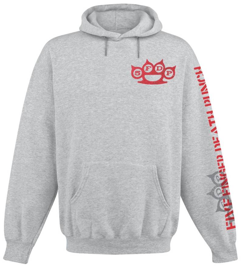Five Finger Death Punch Kapuzenpullover - FFDP X Hoodie - S bis M - für Männer - Größe S - grau meliert  - Lizenziertes Merchandise! von Five Finger Death Punch