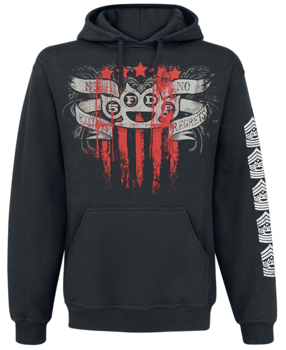 Five Finger Death Punch Kapuzenpullover - No Regrets - S bis XXL - für Männer - Größe M - schwarz  - Lizenziertes Merchandise! von Five Finger Death Punch