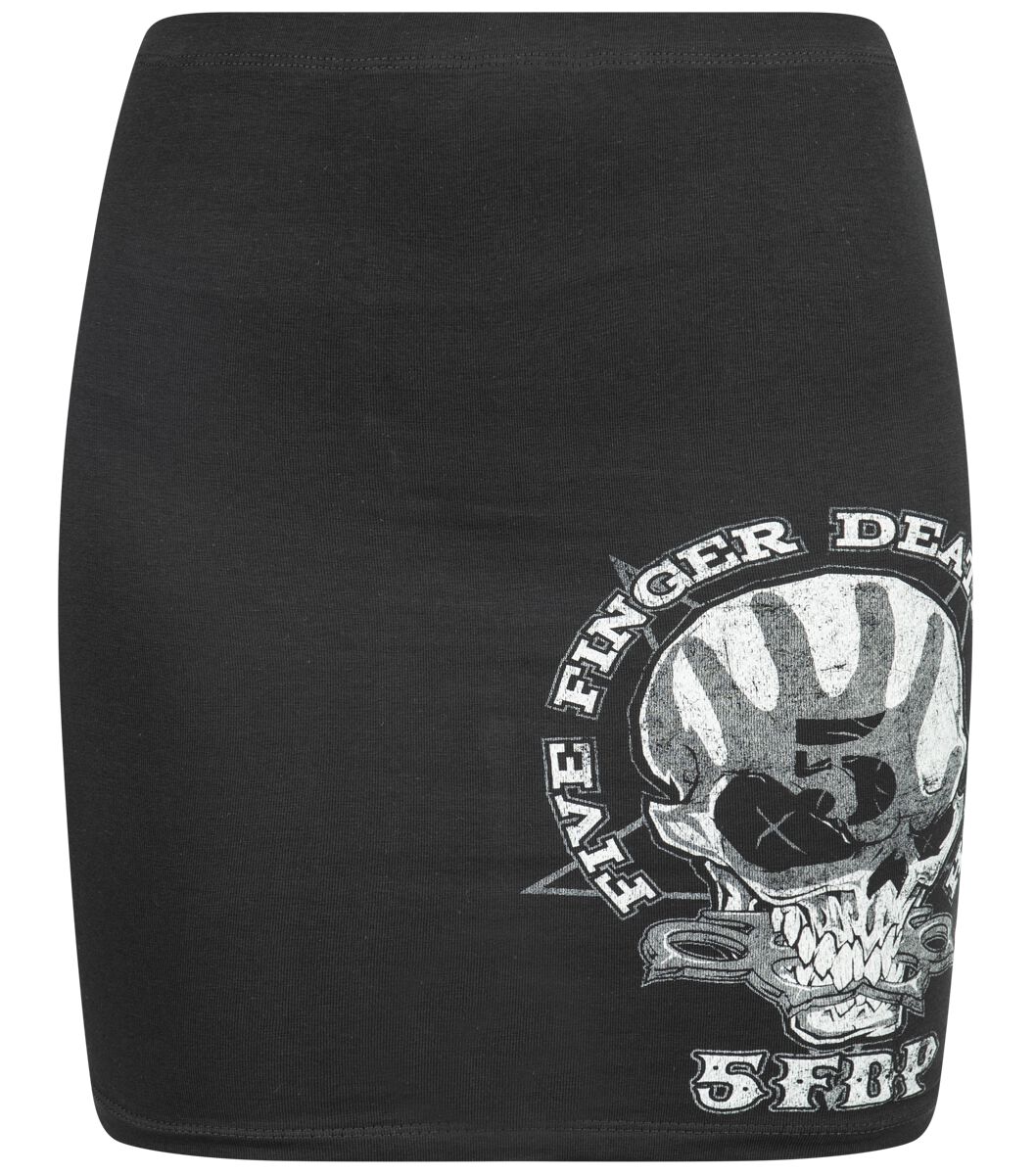 Five Finger Death Punch Kurzer Rock - 1 2 F U - S bis XL - für Damen - Größe M - schwarz  - Lizenziertes Merchandise! von Five Finger Death Punch