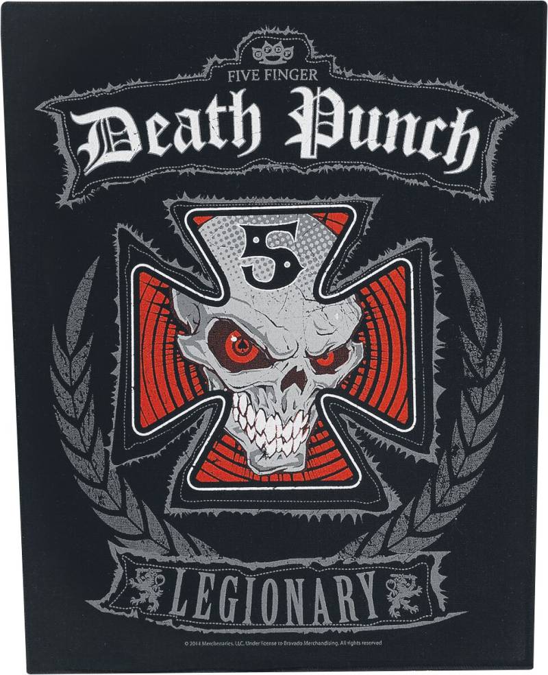 Five Finger Death Punch Legionary Backpatch schwarz rot weiß von Five Finger Death Punch