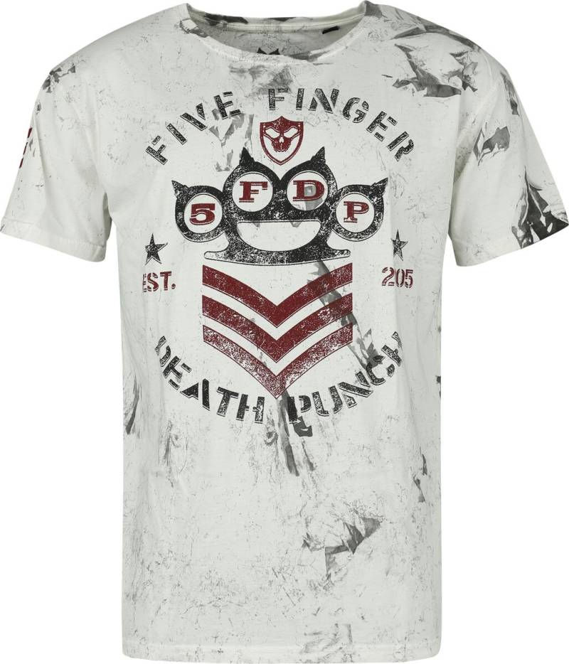 Five Finger Death Punch Logo T-Shirt weiß grau in XXL von Five Finger Death Punch