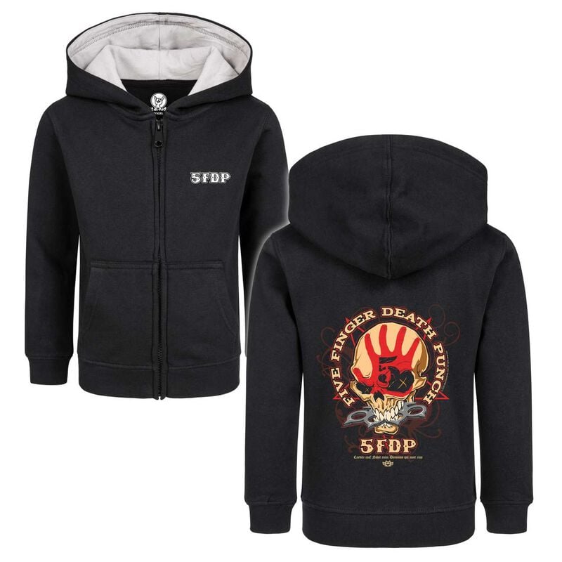 Five Finger Death Punch Metal-Kids - Knucklehead Kinder-Kapuzenjacke schwarz in 104 von Five Finger Death Punch