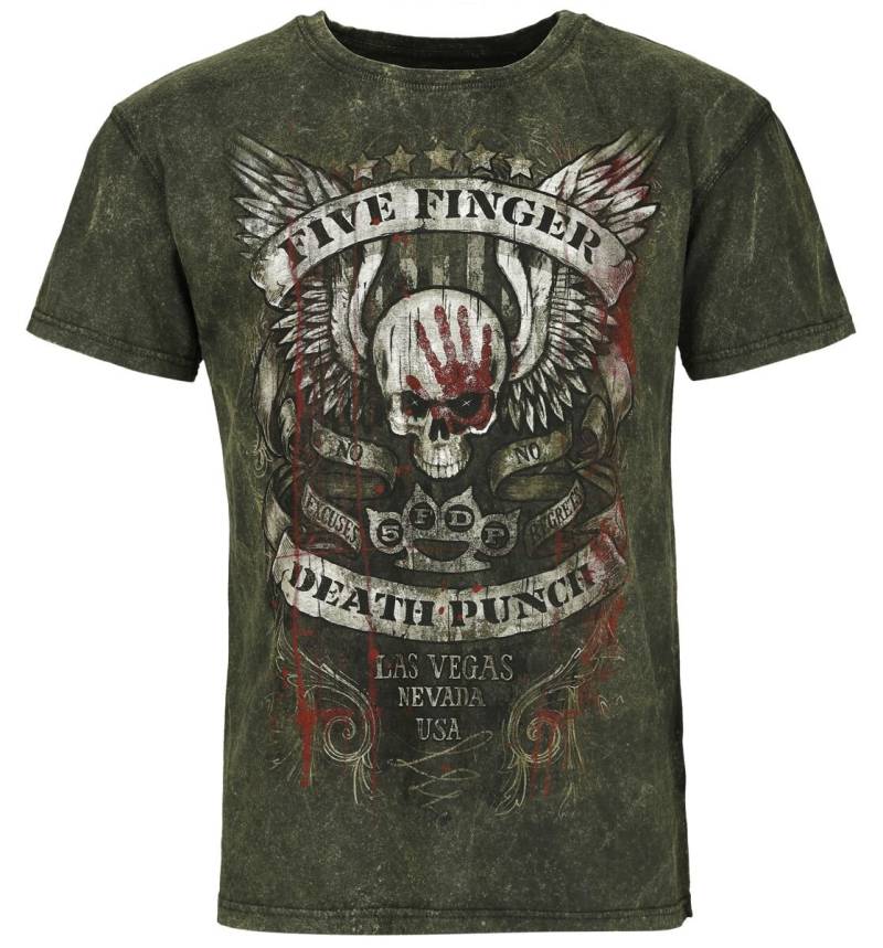 Five Finger Death Punch No Regrets T-Shirt grau braun in M von Five Finger Death Punch