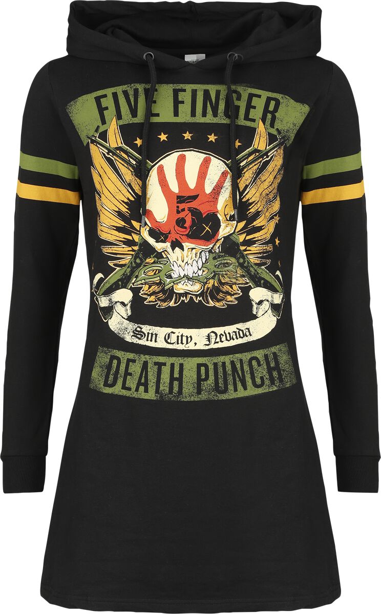 Five Finger Death Punch Punchagram Mittellanges Kleid schwarz in S von Five Finger Death Punch