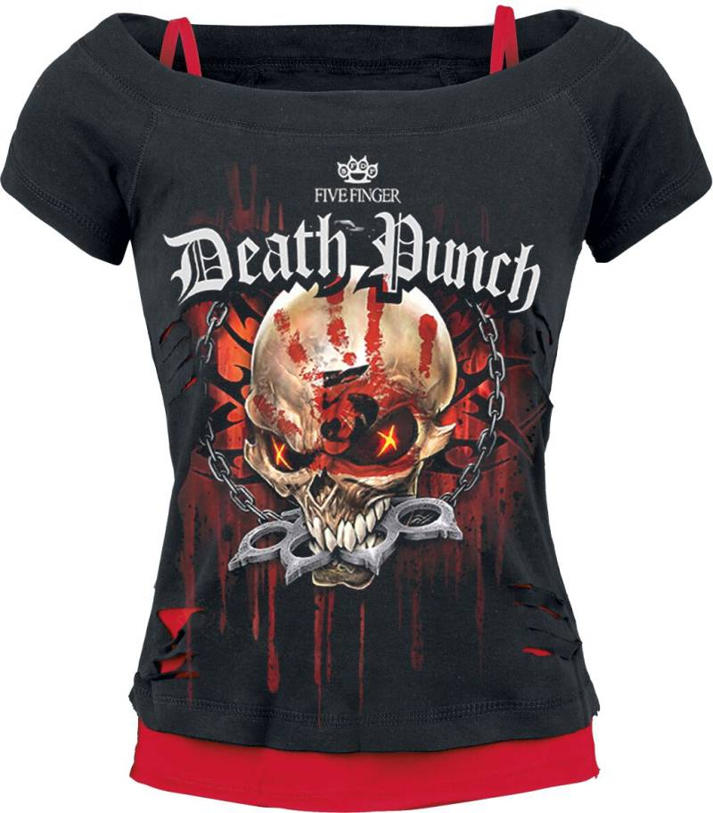 Five Finger Death Punch T-Shirt - Assassin - M bis XXL - für Damen - Größe XXL - schwarz/rot  - Lizenziertes Merchandise! von Five Finger Death Punch