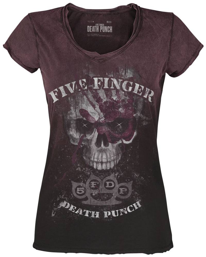 Five Finger Death Punch T-Shirt - Big Skull - S bis M - für Damen - Größe S - weinrot  - EMP exklusives Merchandise! von Five Finger Death Punch