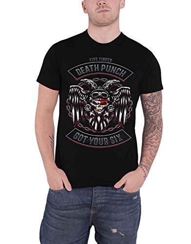 Five Finger Death Punch T Shirt Biker Badge Band Logo Nue offiziell Herren von Five Finger Death Punch