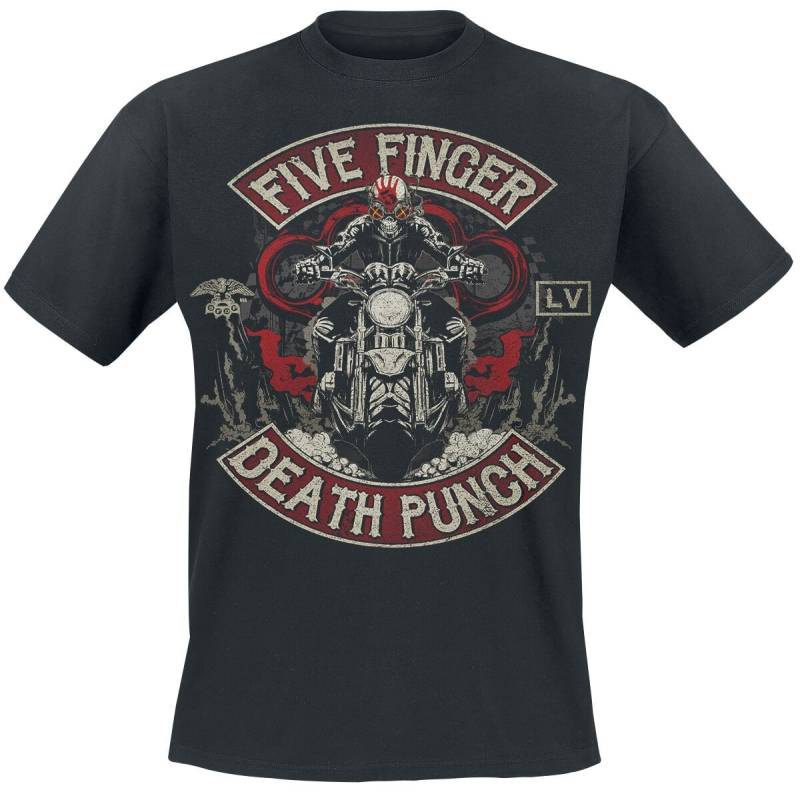 Five Finger Death Punch T-Shirt - Biker Skully - M bis 3XL - für Männer - Größe 3XL - schwarz  - EMP exklusives Merchandise! von Five Finger Death Punch