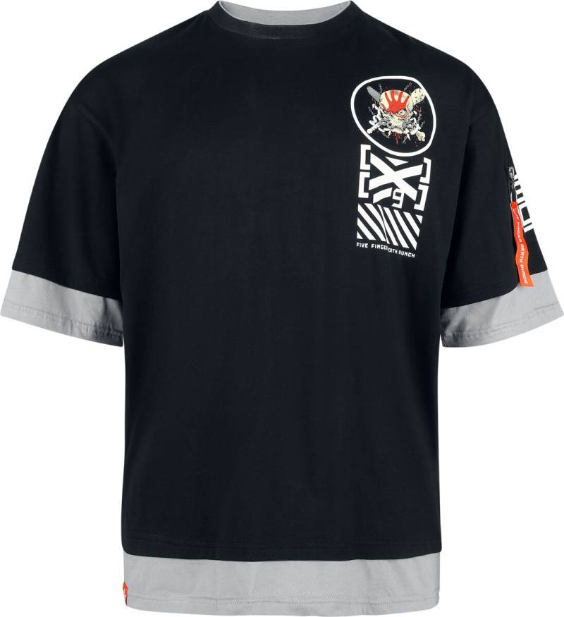 Five Finger Death Punch T-Shirt - EMP Signature Collection - Oversize - S bis 3XL - für Männer - Größe S - schwarz/grau  - EMP exklusives Merchandise! von Five Finger Death Punch