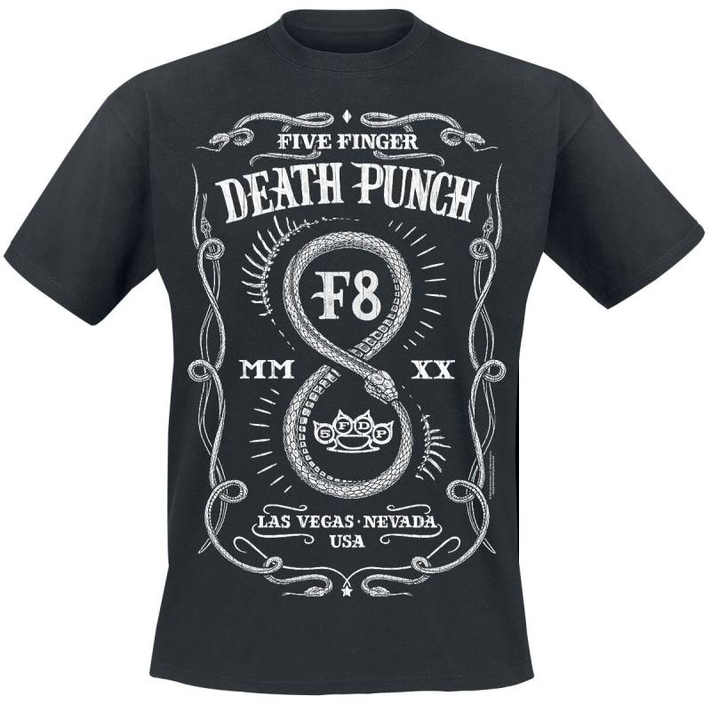 Five Finger Death Punch T-Shirt - F8 Infinity Label - S bis M - für Männer - Größe M - schwarz  - Lizenziertes Merchandise! von Five Finger Death Punch