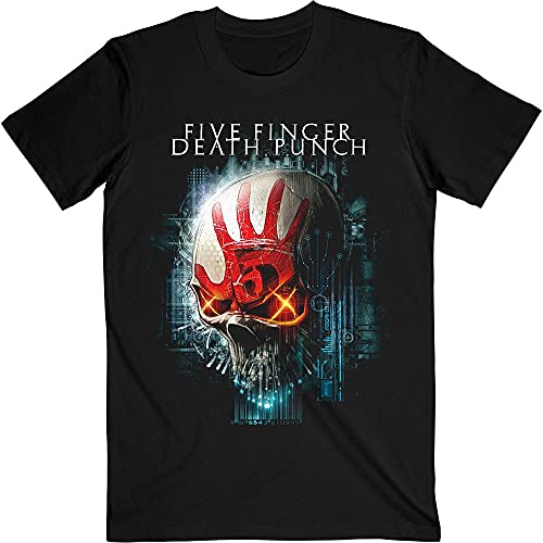 Five Finger Death Punch T Shirt Interface Skull Band Logo offiziell Herren XXL von Five Finger Death Punch