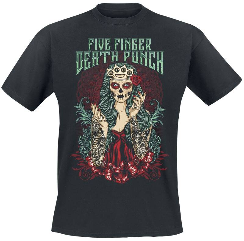 Five Finger Death Punch T-Shirt - Lady Muerta - S bis 4XL - für Männer - Größe XXL - schwarz  - Lizenziertes Merchandise! von Five Finger Death Punch